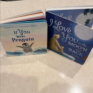 Children's Books Set - Penguin and Moon Themes Lot of 2
